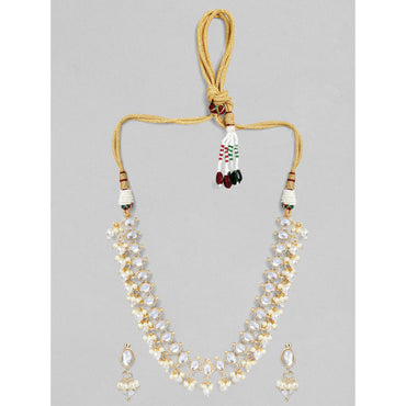 Rubans Gold Plated Kundan Delicate Necklace Set