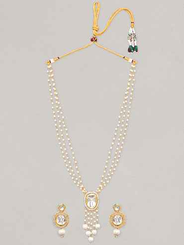 Kundan & Beads Long Necklace Set
