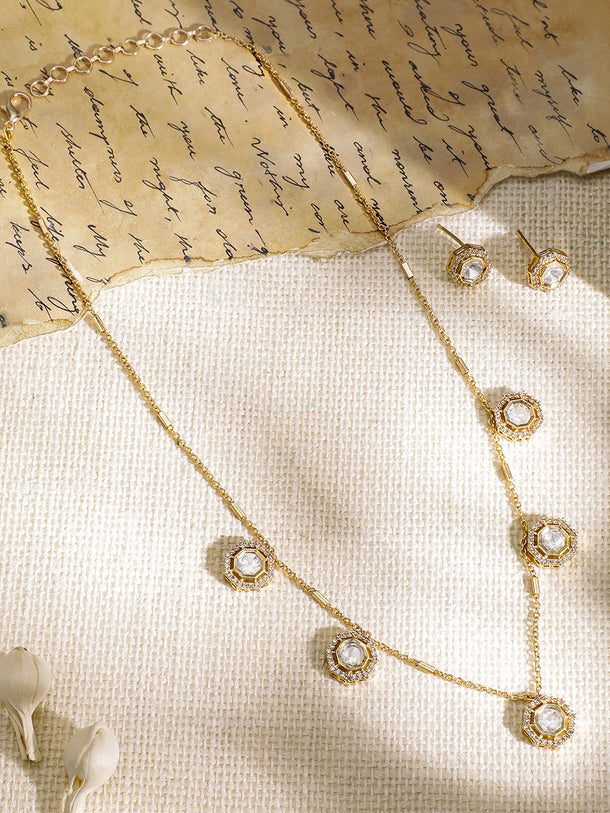 Minimal Kundan Necklace Set