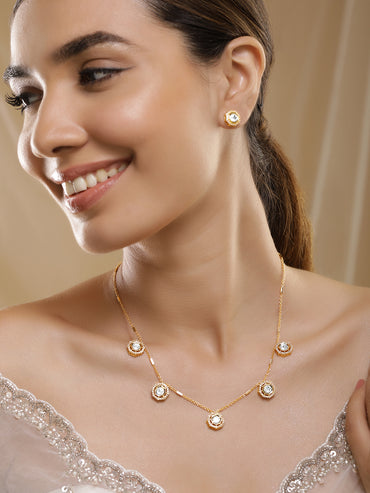 Minimal Kundan Necklace Set