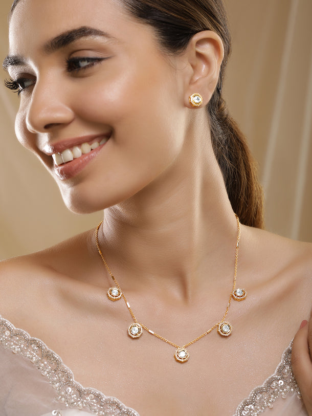 Minimal Kundan Necklace Set