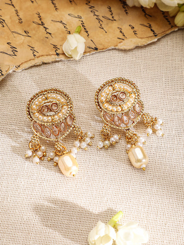 Golden Glow with Pearls Long Necklace