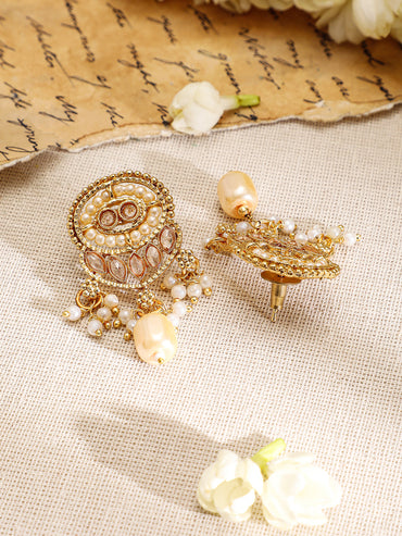 Golden Glow with Pearls Long Necklace