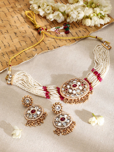 Mastercraft Rosy & Kundan Choker Set