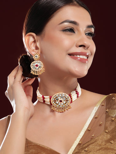 Mastercraft Rosy & Kundan Choker Set