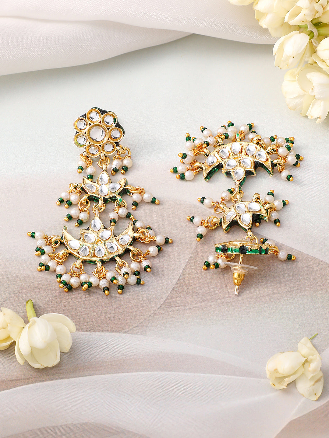 White Green Couture Necklace Set