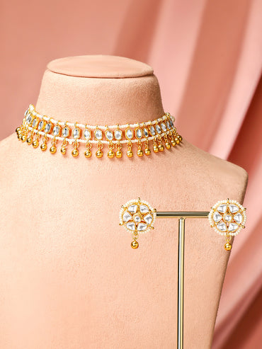 Classic White Kundan Choker Set