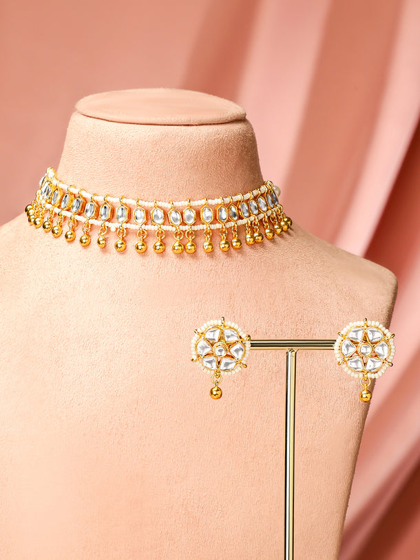 Classic White Kundan Choker Set