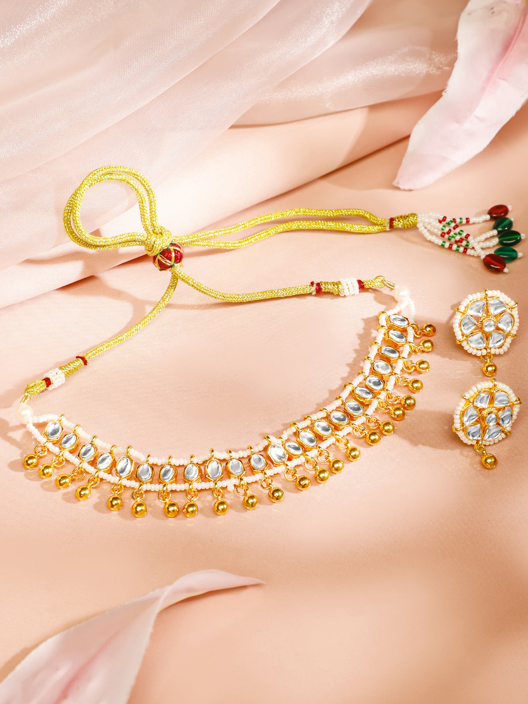 Classic White Kundan Choker Set