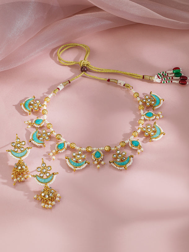 Boho Chic Light Blue Necklace Set