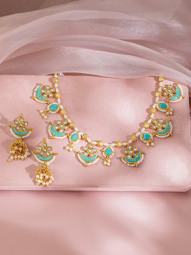 Boho Chic Light Blue Necklace Set