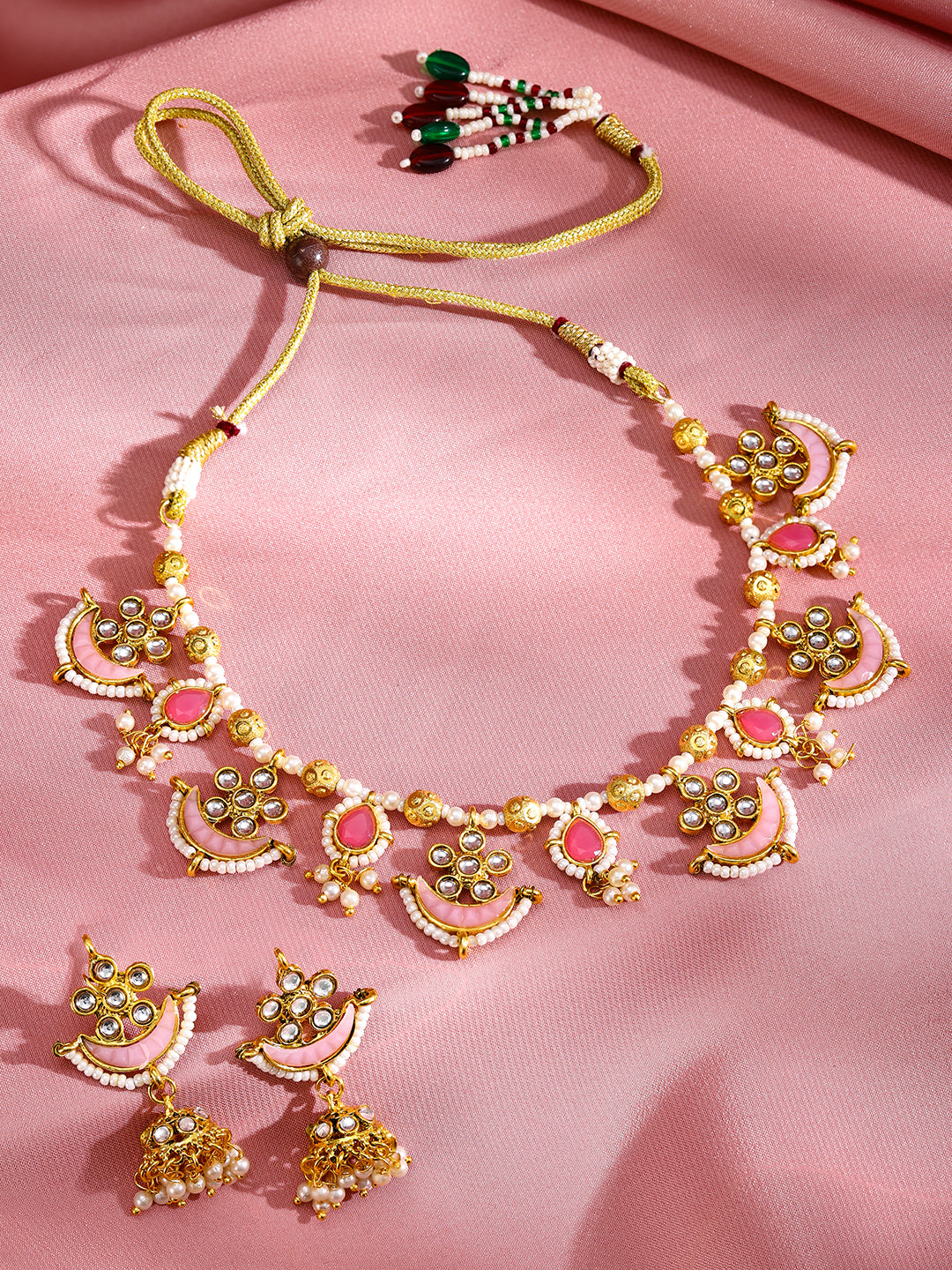 Soft Blush Kundan Necklace Set