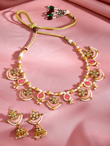 Soft Blush Kundan Necklace Set