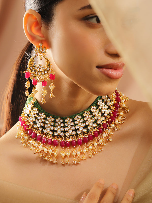 Regal Purple & Kundan Necklace Set