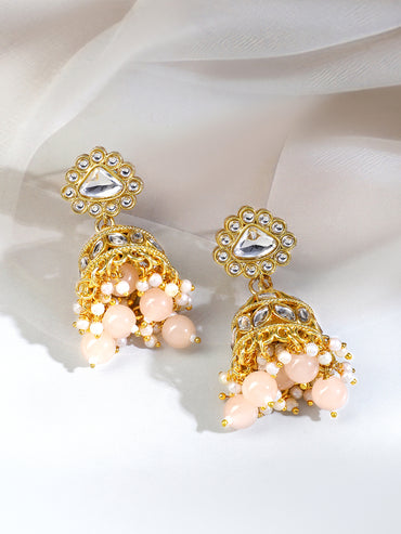 Refined Pastel Pink Kundan Necklace Set