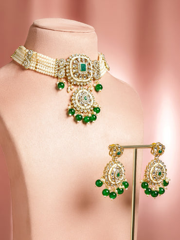 Royal Lustre in Green & White Choker Set