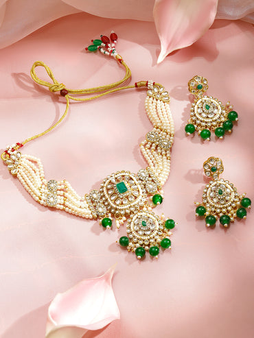 Royal Lustre in Green & White Choker Set