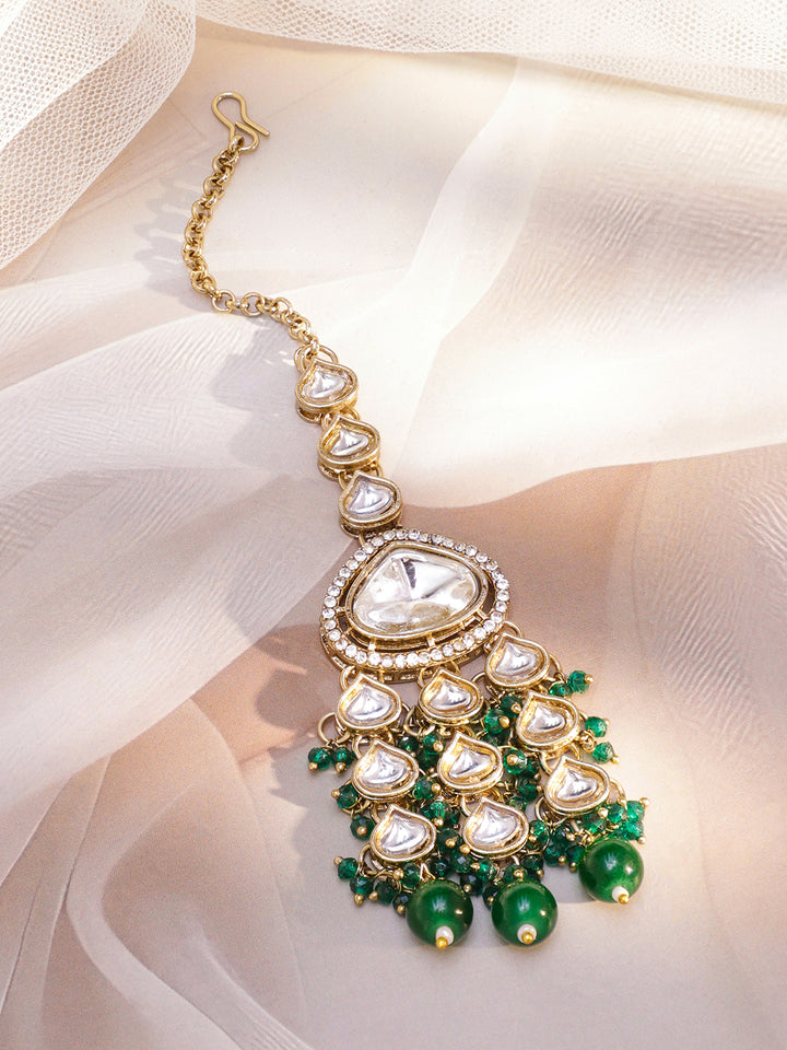 Statement Glow Green Necklace Set