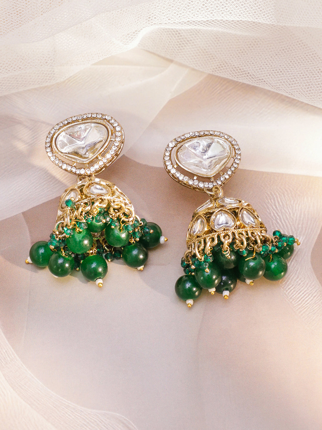 Statement Glow Green Necklace Set