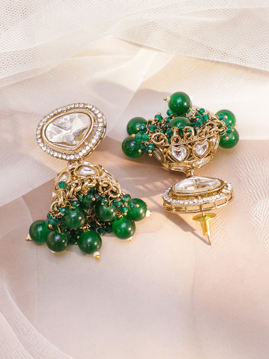 Statement Glow Green Necklace Set