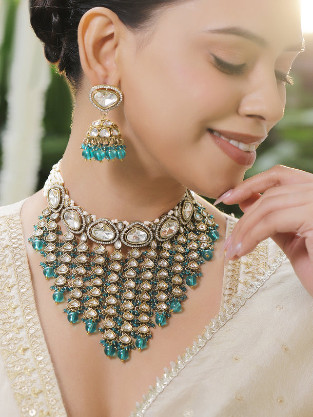 Turquoise Radiance Kundan Lux Choker Set