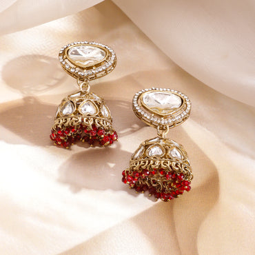 Red & Ivory Romance Kundan Necklace Set
