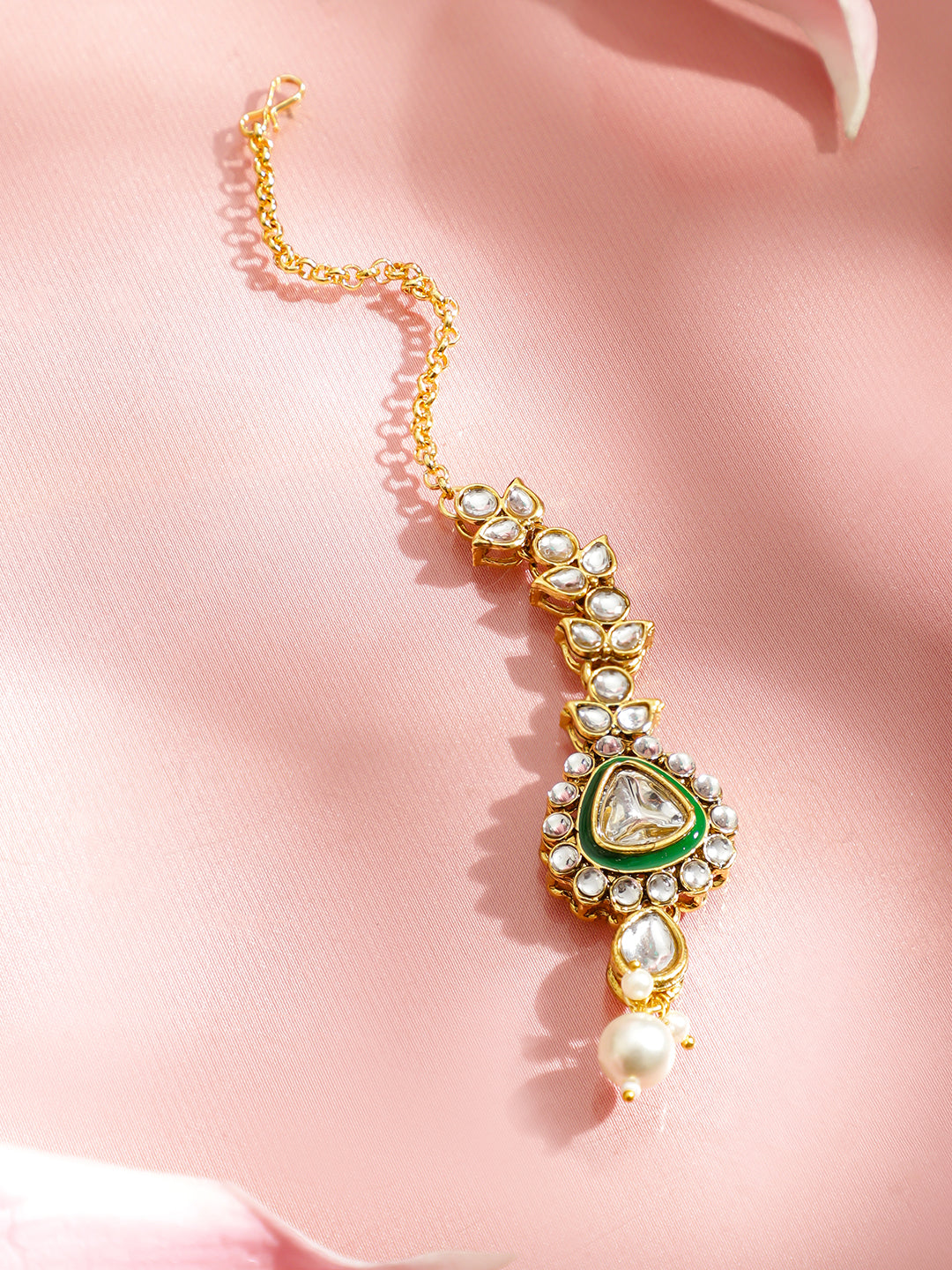 Green Grace Kundan Necklace Set