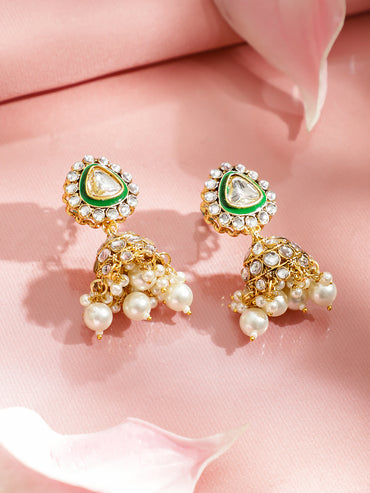 Green Grace Kundan Necklace Set