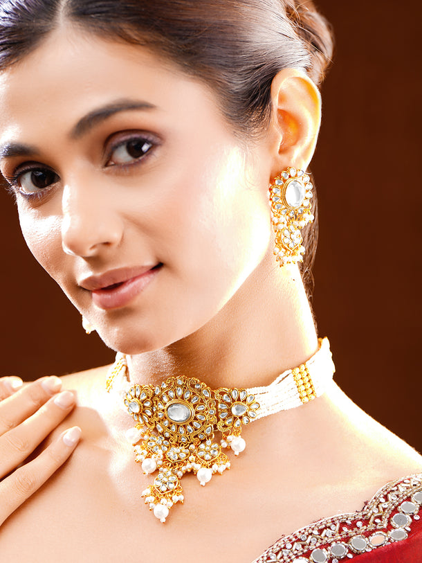 Eternal Pearl Kundan Choker Set