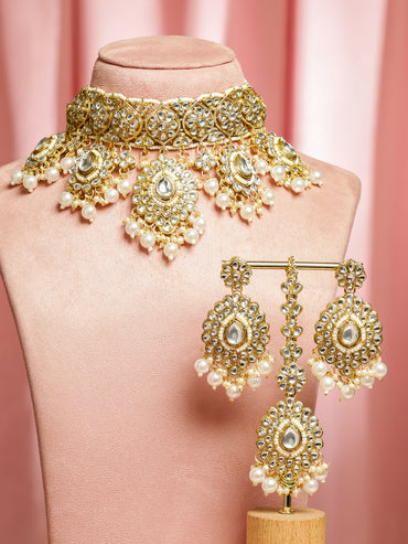 Palace Art Kundan Pearl Necklace Set