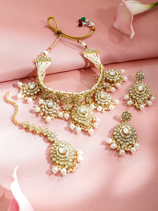 Palace Art Kundan Pearl Necklace Set