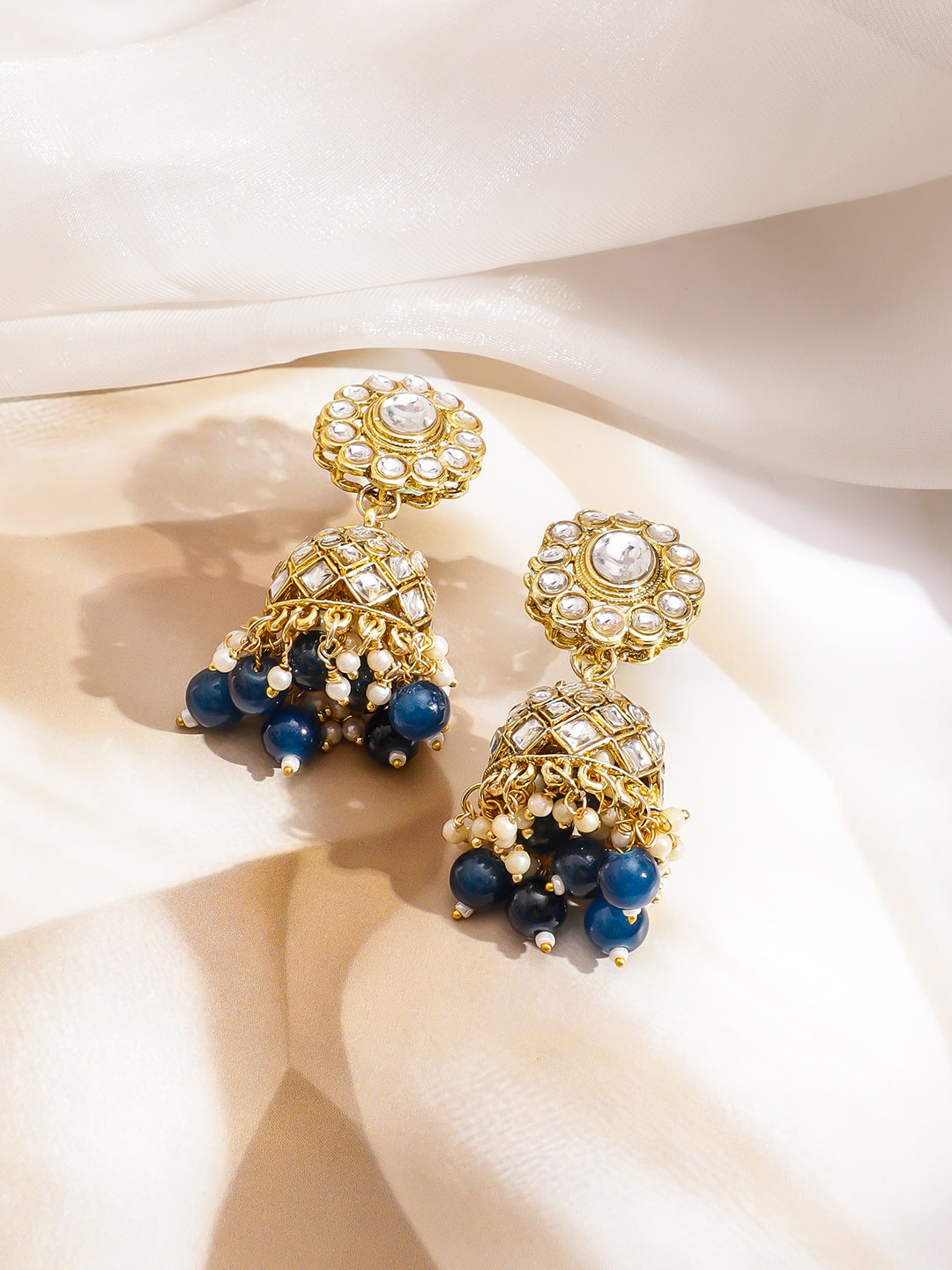 Chic Blue Cascade Kundan Choker Set