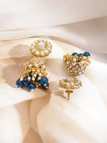 Chic Blue Cascade Kundan Choker Set