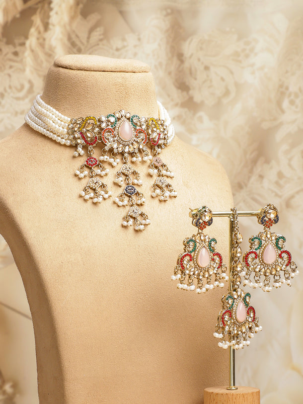 Story of Shades Multicolor Kundan Choker Set