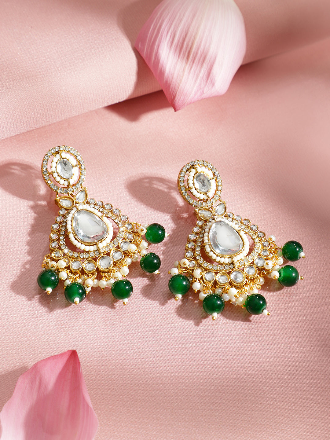 Pearls of Serenity in Emerald Bloom Necklace Set