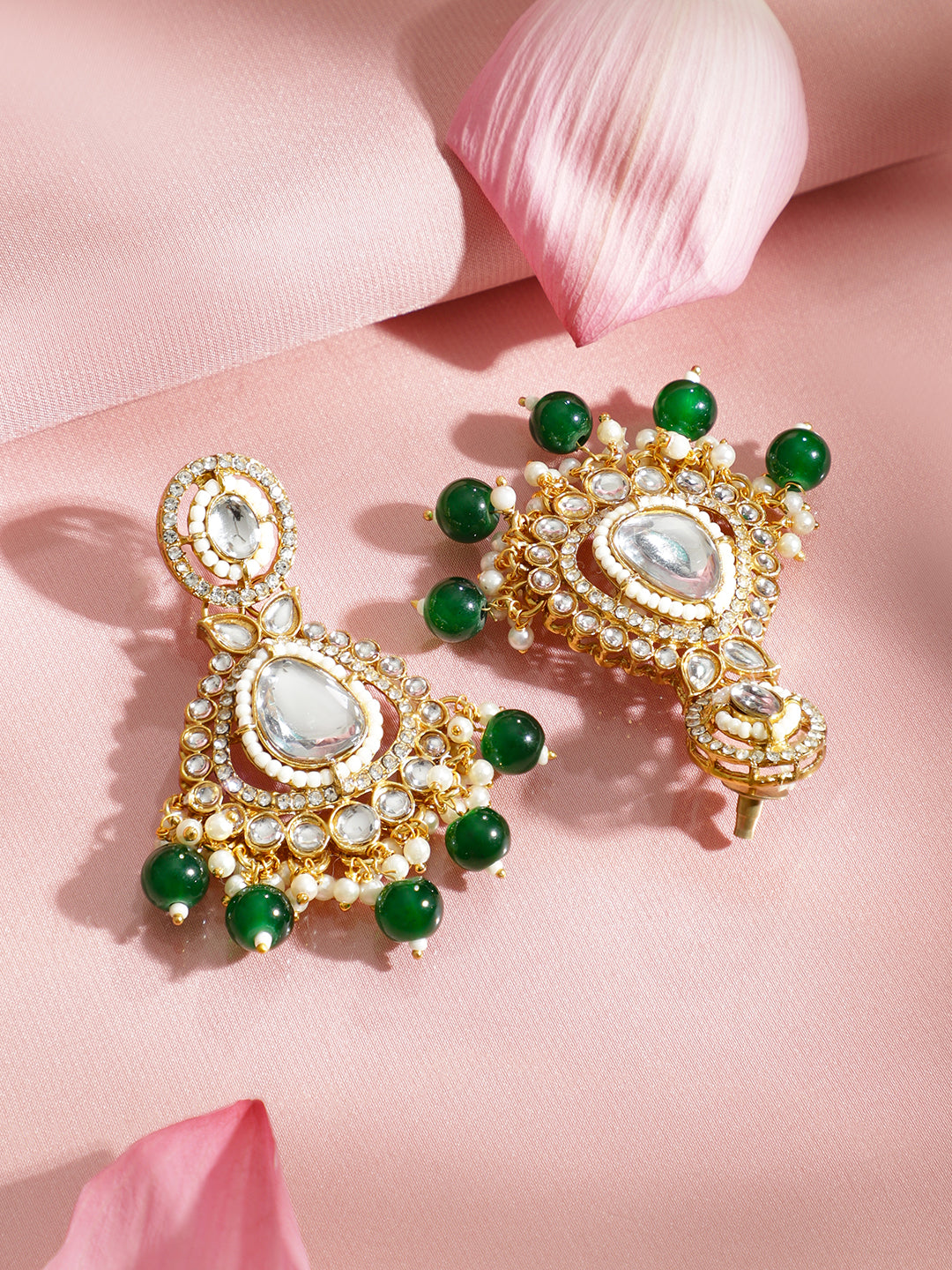 Pearls of Serenity in Emerald Bloom Necklace Set