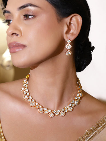 Polki Inspired Kundan Necklace Set