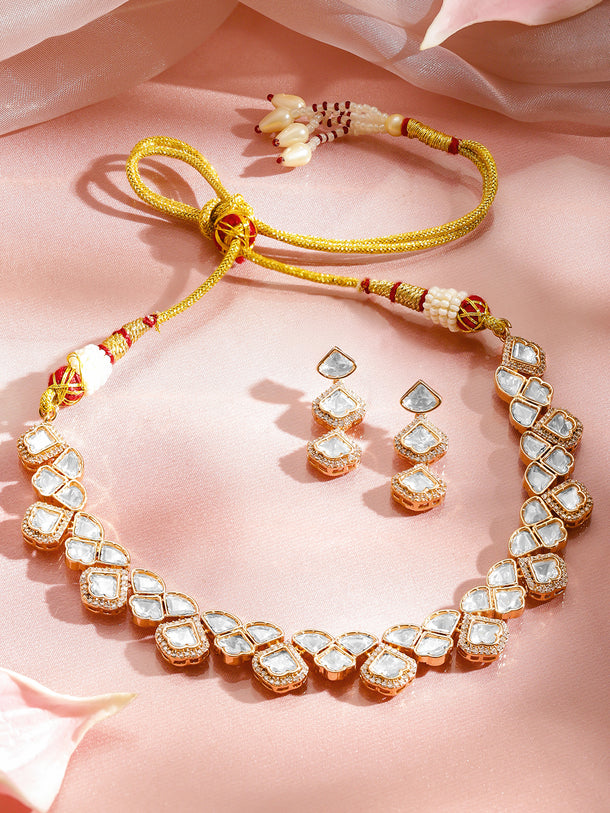 Polki Inspired Kundan Necklace Set