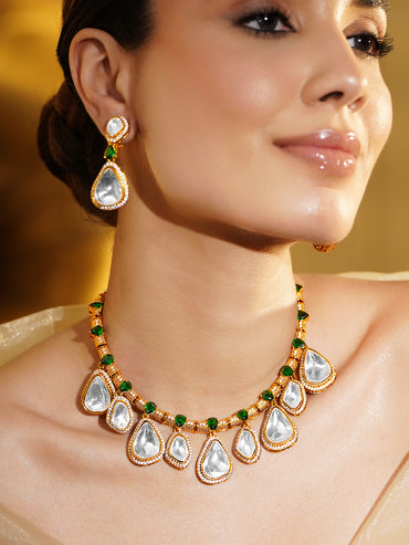 Boho Kundan Glam Necklace Set