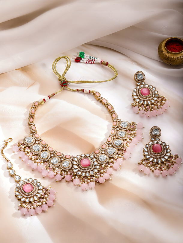Heritage Charm Light Pink Choker Set