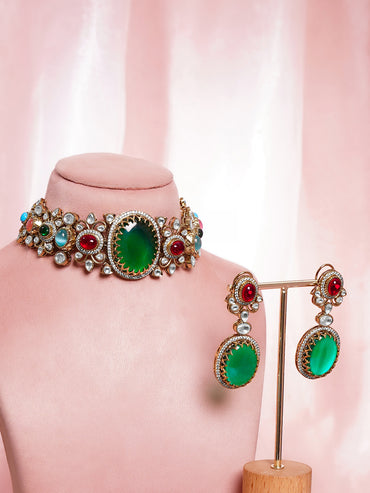 Emerald Luxe Bridal Statement Choker Set
