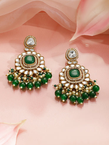 Kundan Stories in Green Necklace Set