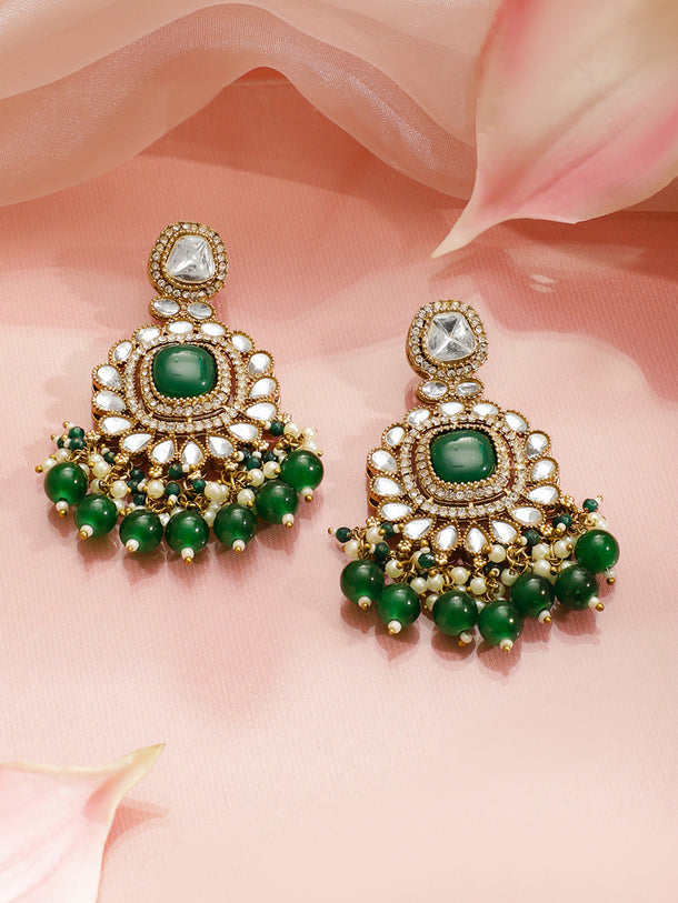Kundan Stories in Green Necklace Set