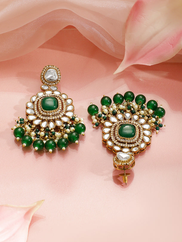 Kundan Stories in Green Necklace Set