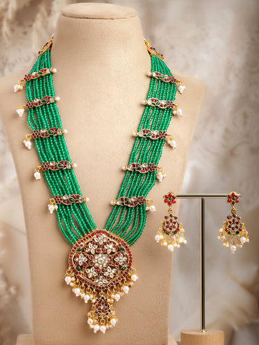 Luxe Statement Green Necklace Set