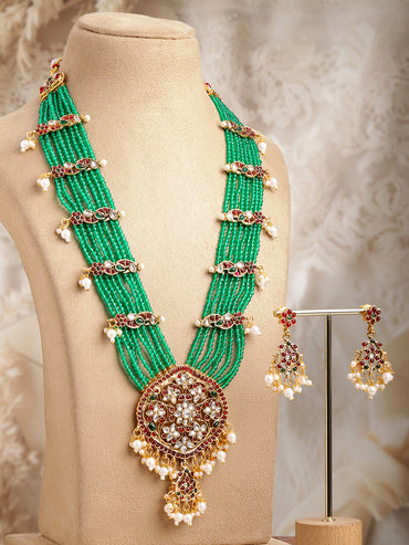 Luxe Statement Green Necklace Set