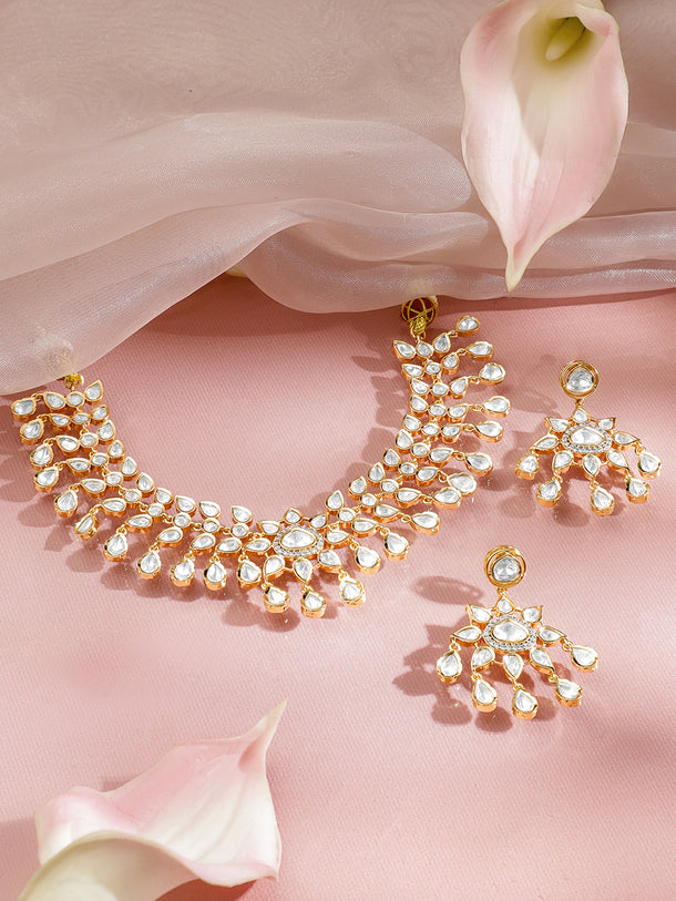 White Tear Drop Necklace Set