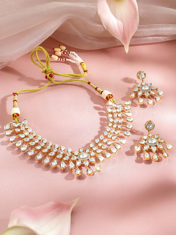 White Tear Drop Necklace Set