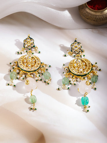 Multicolour Gemstone Kundan Necklace Set