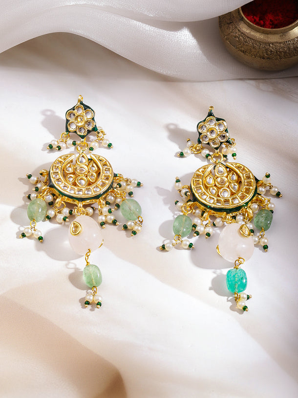 Multicolour Gemstone Kundan Necklace Set